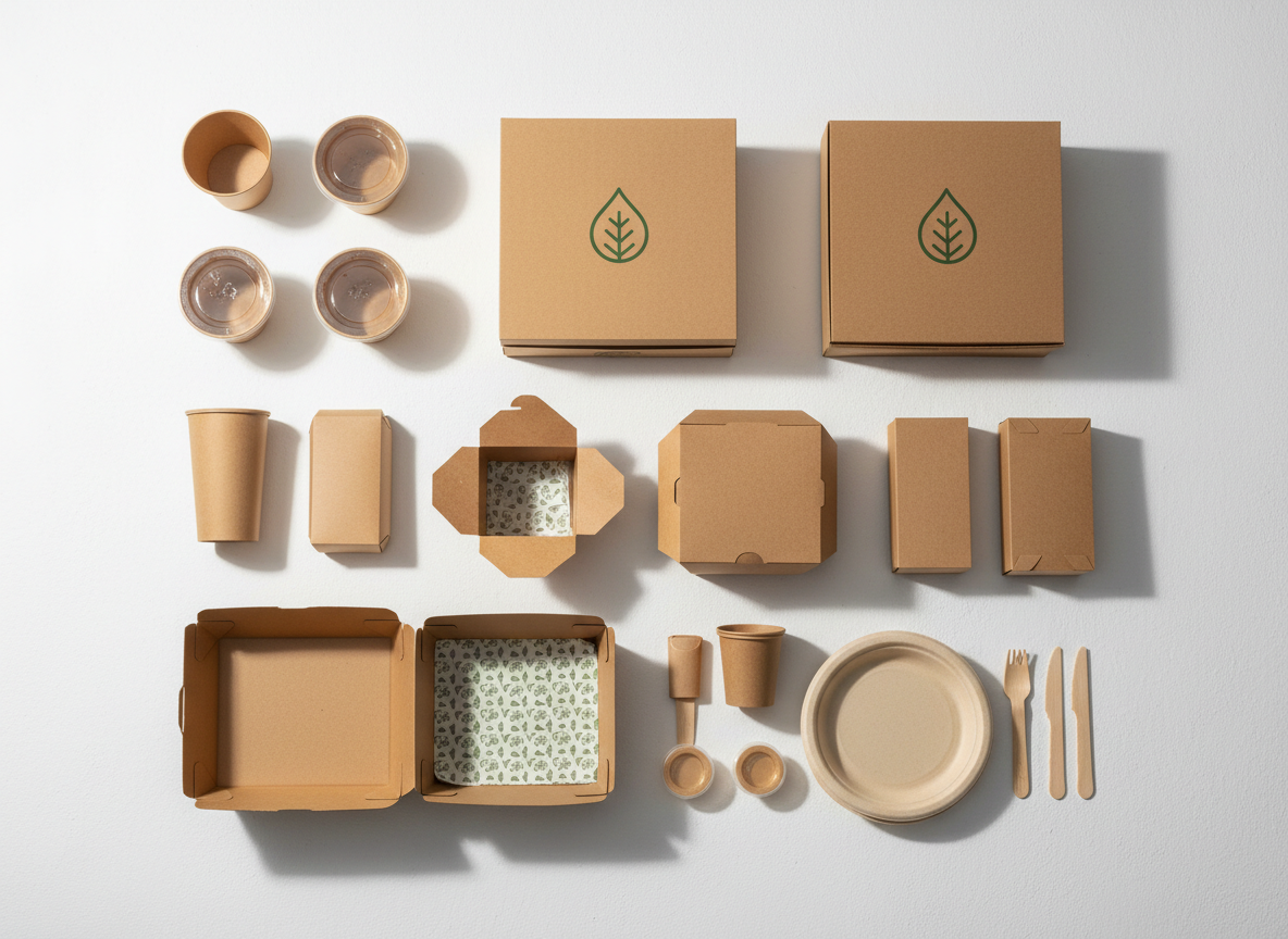 Food packaging including pizza boxes, burger boxes and containers